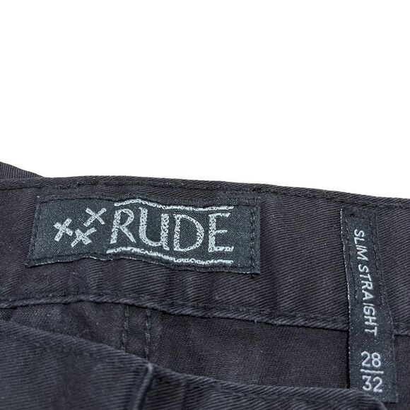 RUDE XXX Hot Topic Black Slim Straight Jeans Men’s 28/32 - Picture 5 of 5